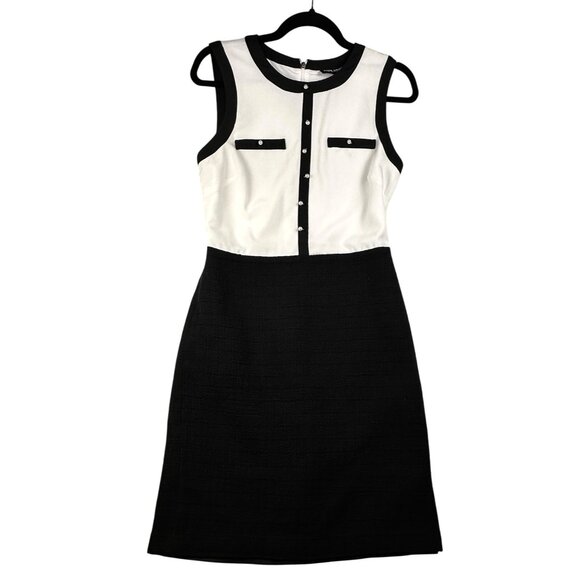 KARL LAGERFELD PARIS Colorblock Sheath Womens Dress Size 2 Feminine OldMoney - Picture 2 of 13